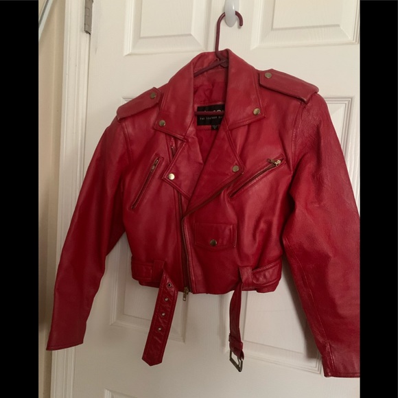 Wilsons Leather Jackets & Blazers - Used Wilson’s red leather biker moto jacket sizeS